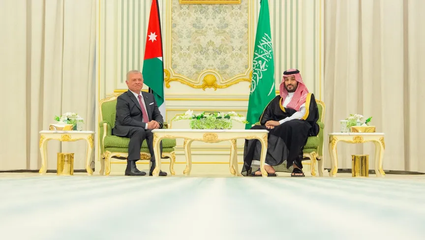 خلال مباحثات رسمية بين محمد بن سلمان وعبد الله الثاني في الرياض (واس)