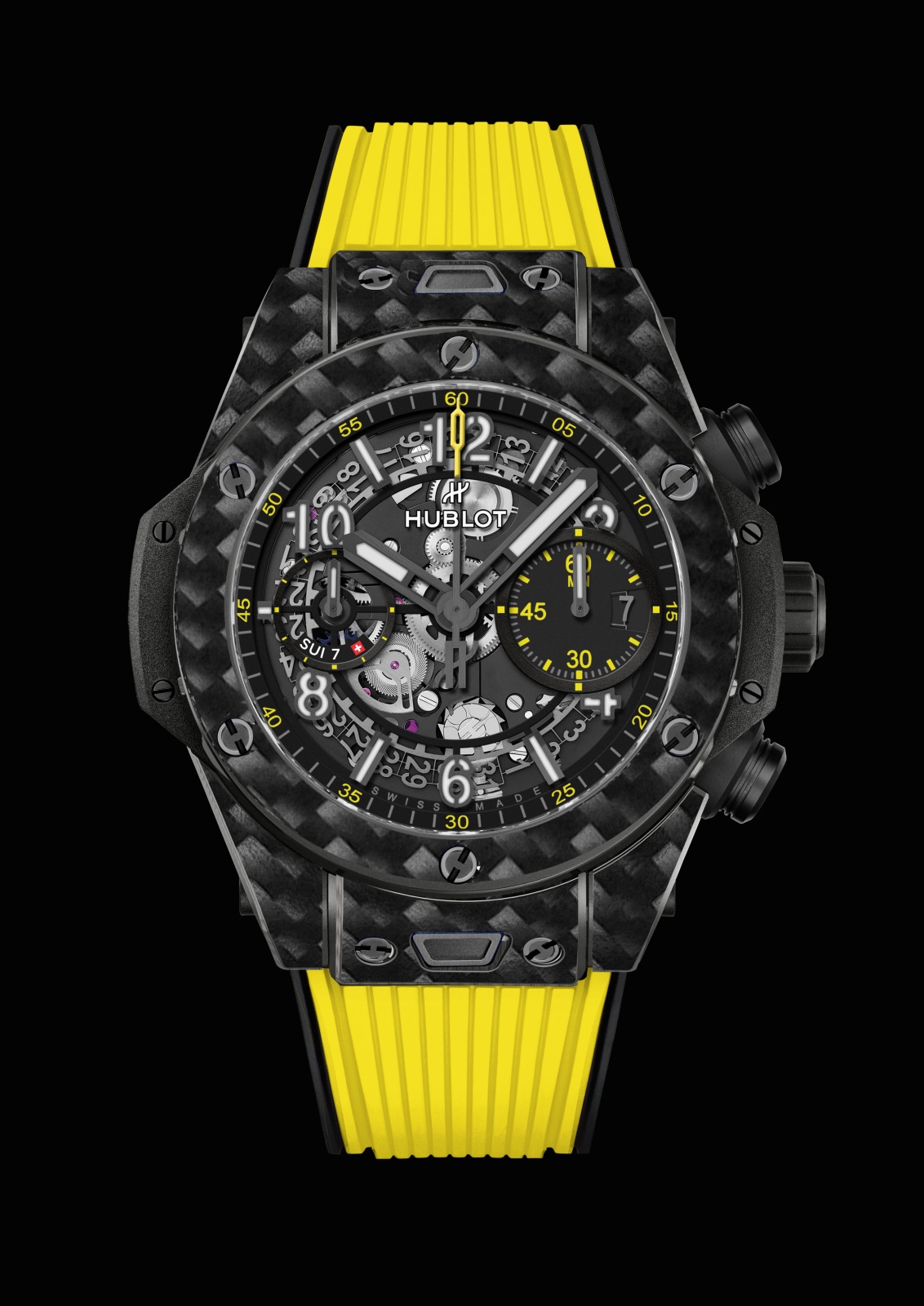 اللون الأصفر من ساعة Big Bang Unico Sailing Team - المصدر: Hublot  