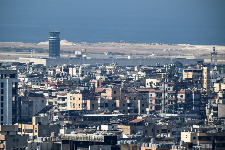 جانب من الضاحية الجنوبية لبيروت ومطار العاصمة اللبنانية في التاسع من آب/اغسطس 2024 (أ ف ب)