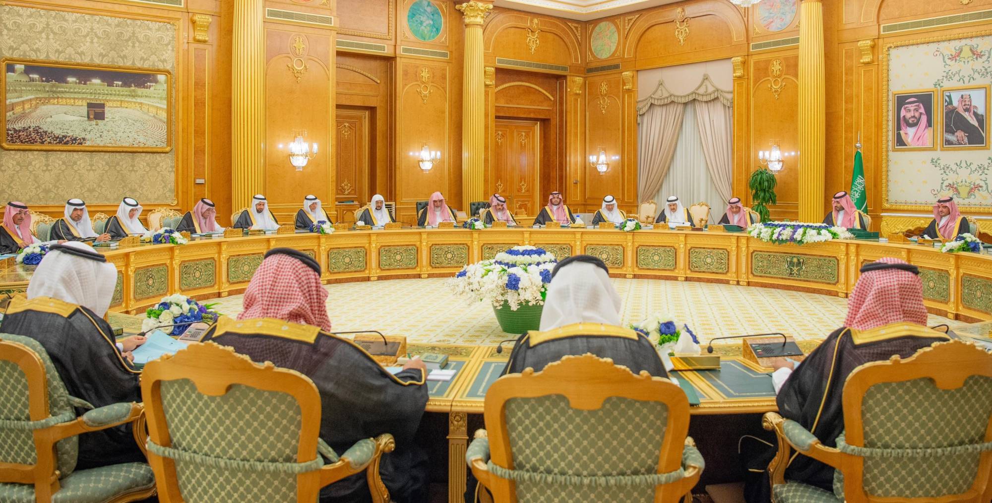 الأمير محمد بن سلمان ولي العهد السعودي مترئساً جلسة مجلس الوزراء التي عُقدت في الرياض (واس)