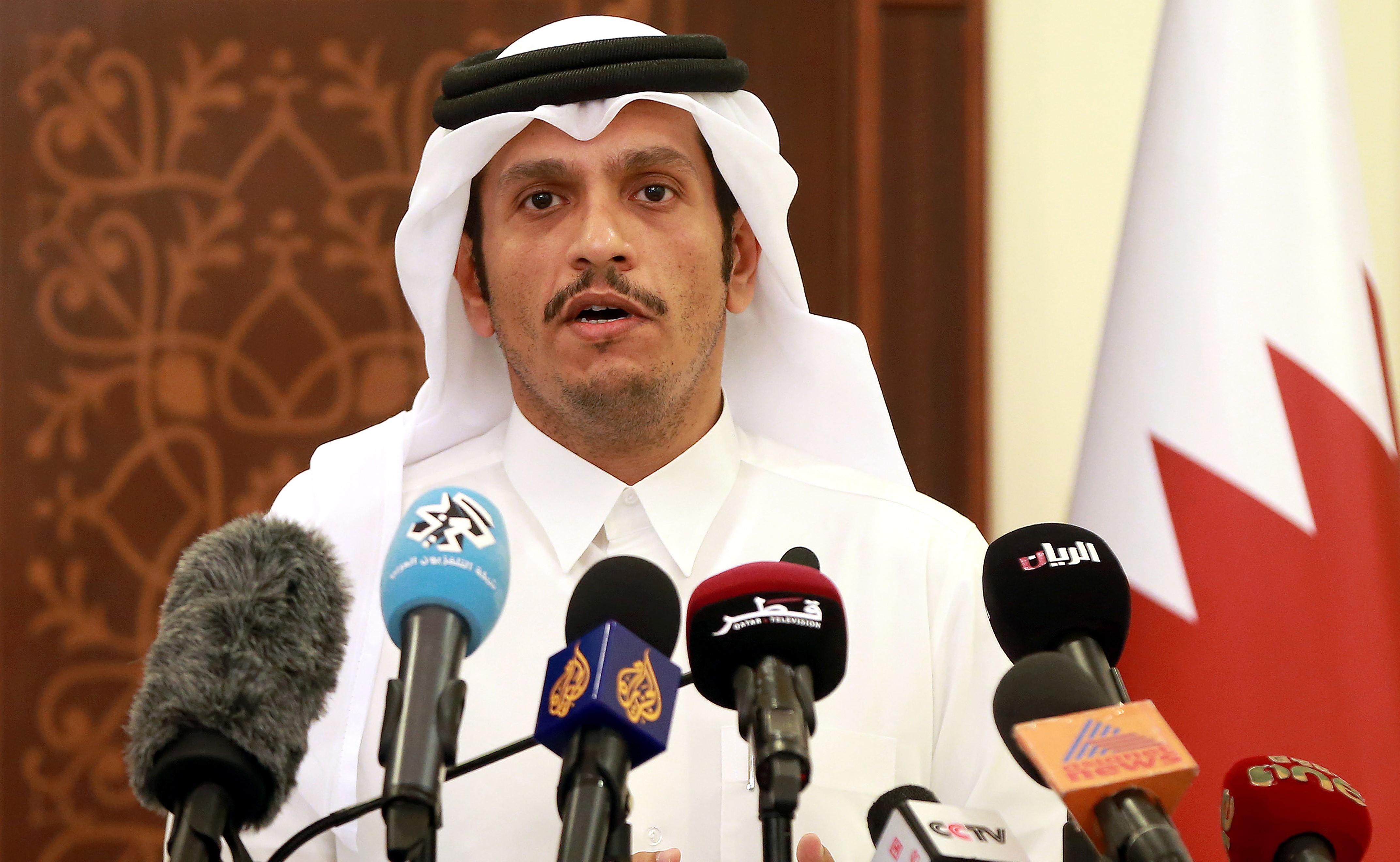 رئيس مجلس الوزراء وزير الخارجية القطري الشيخ محمد بن عبد الرحمن آل ثاني (أ ف ب)