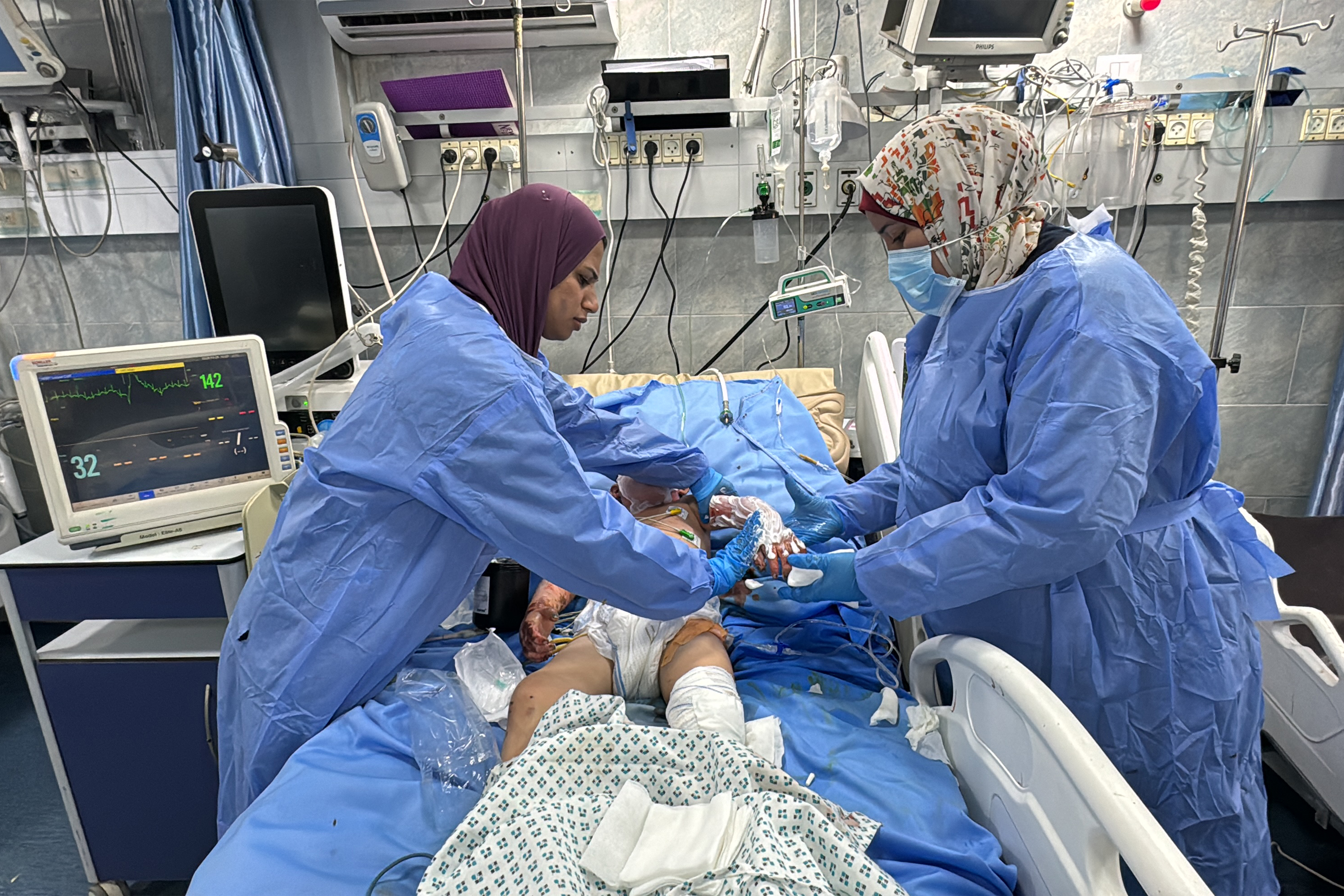 مستشفى في غزة تعرض لحصار خانق (ا ف ب)