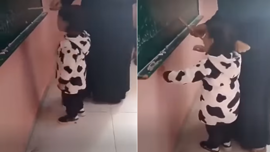 غضب في مصر بعد تداول فيديو لمعلمة تعتدي على طفلة تبلغ من العمر 3 سنوات - مصدر الصورة لقطة من فيديو متداول لدى رواد مواقع التواصل