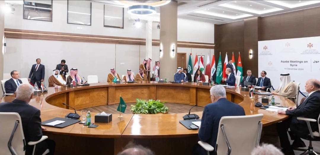 جانب من اجتماع أعضاء لجنة الاتصال الوزارية العربية بشأن سوريا في مدينة العقبة السبت (واس)
