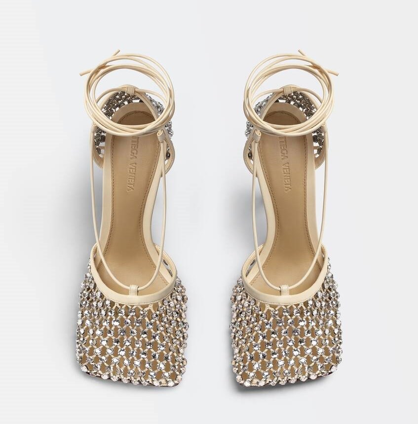 حذاء «Sparkle Stretch Lace-Up Sandal».. من «Bottega Veneta»