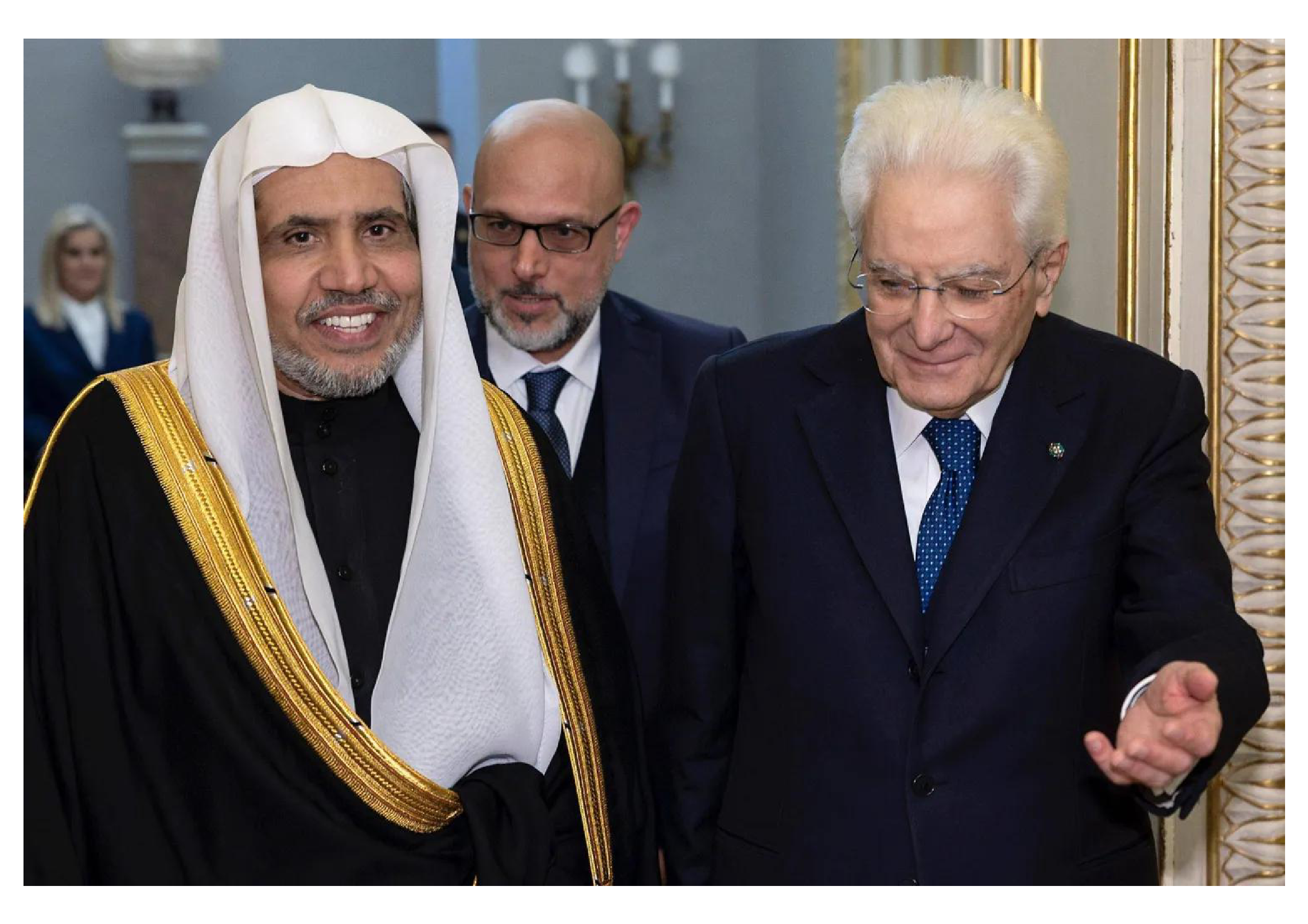 الأمين العام لرابطة العالم الإسلامي والرئيس الإيطالي في القصر الرئاسي بروما (الشرق الأوسط)