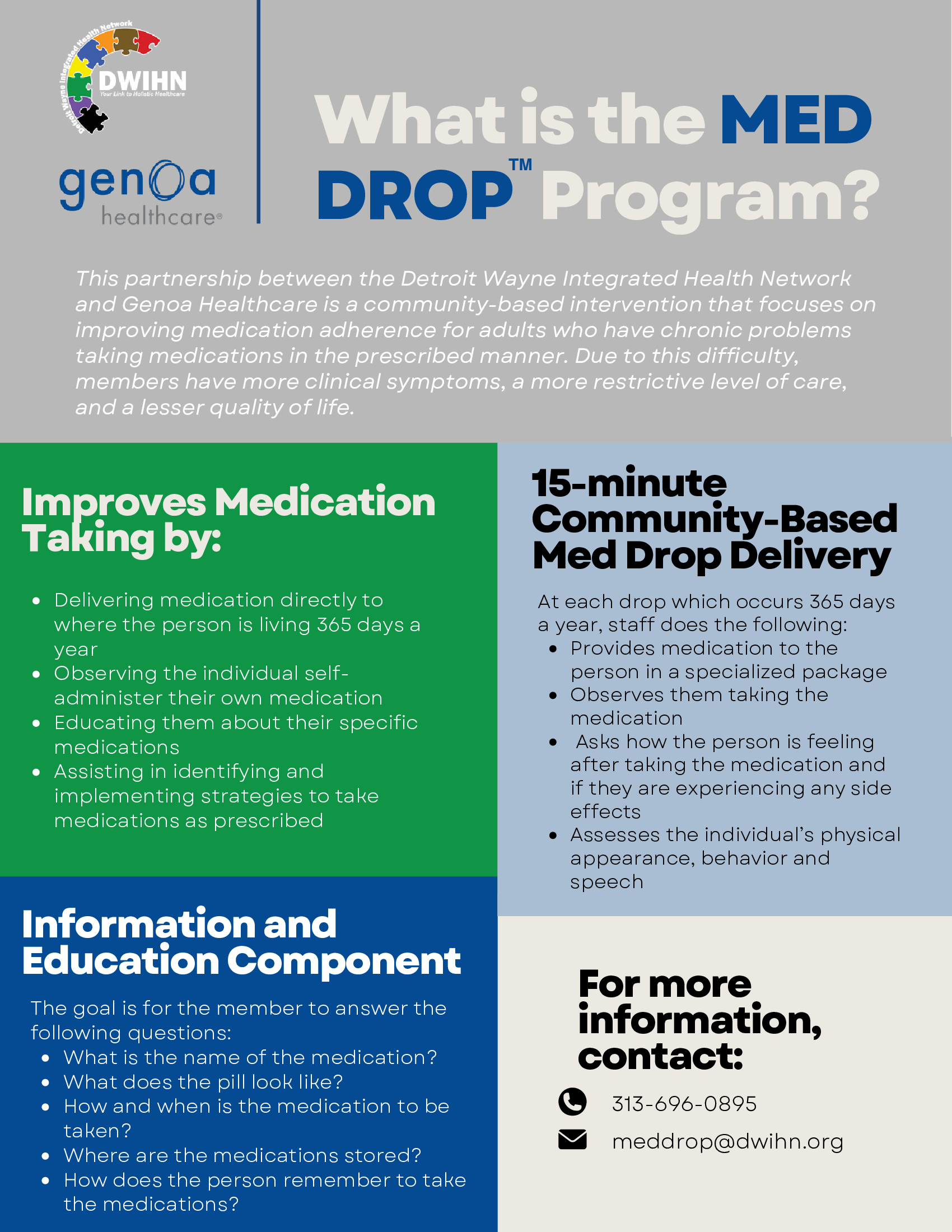 Med Drop هو برنامج خدمة مباشرة يركز على تحسين الالتزام بالأدوية للبالغين (الأمة برس)