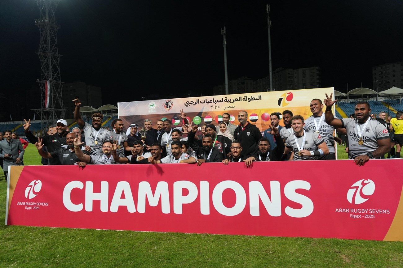 المنتخب الاماراتي للرجال بلقب البطولة العربية لسباعيات الرجبي (وام)