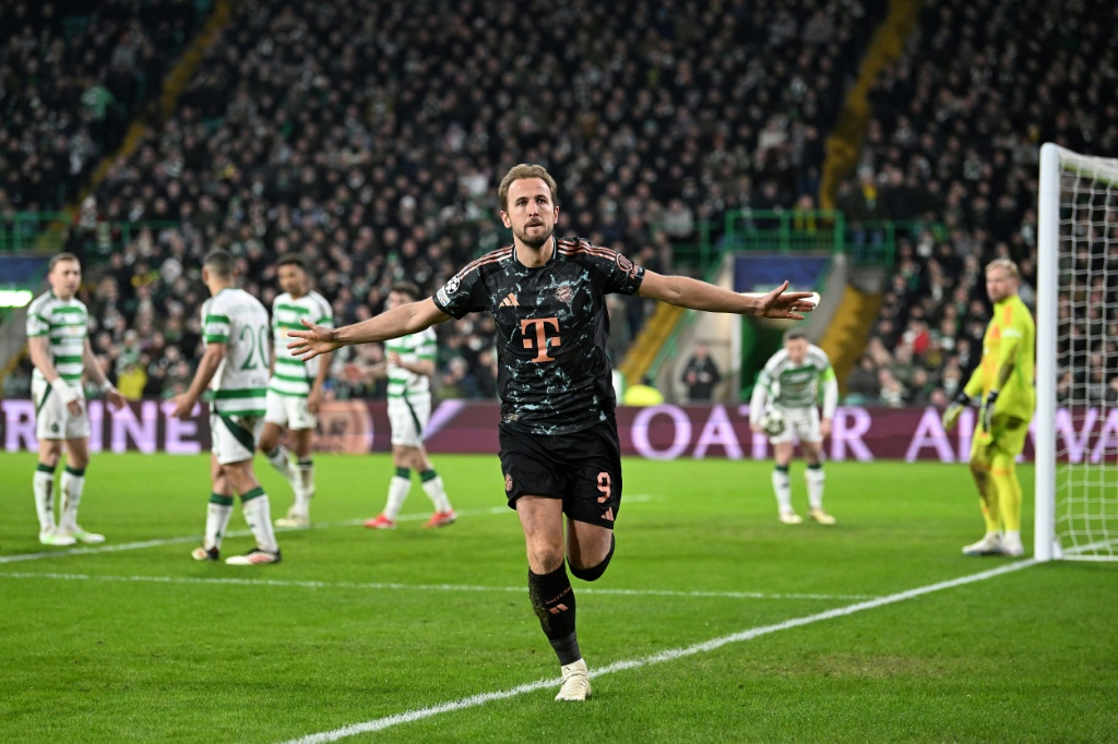 يبحث بايرن ميونيخ الالماني بقيادة النجم الانكليزي هاري كاين لتأكيد تأهله الى ثمن نهائي دوري أبطال أوروبا لكرة القدم (أ ف ب)   