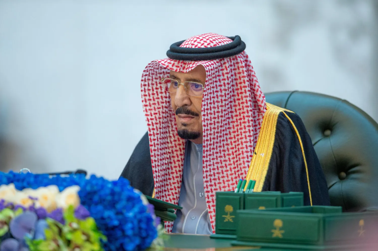 خادم الحرمين الشريفين الملك سلمان بن عبد العزيز يترأس جلسة مجلس الوزراء (واس)