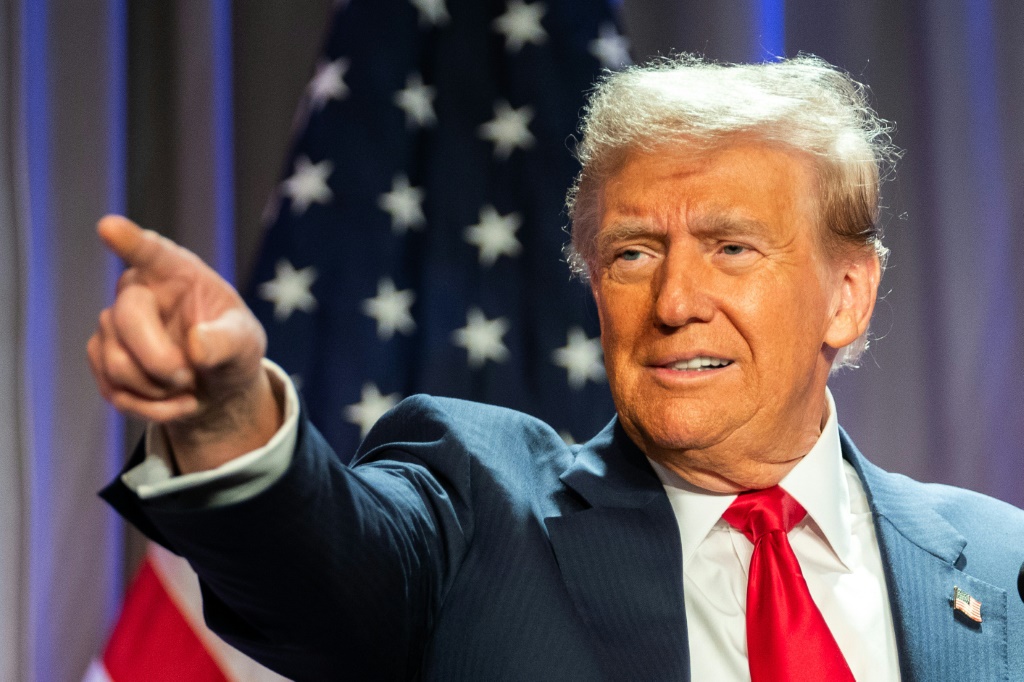 الرئيس الأميركي دونالد ترامب يلقي خطابا أمام الكونغرس في 4 آذار/مارس 2025. (ا ف ب)   
