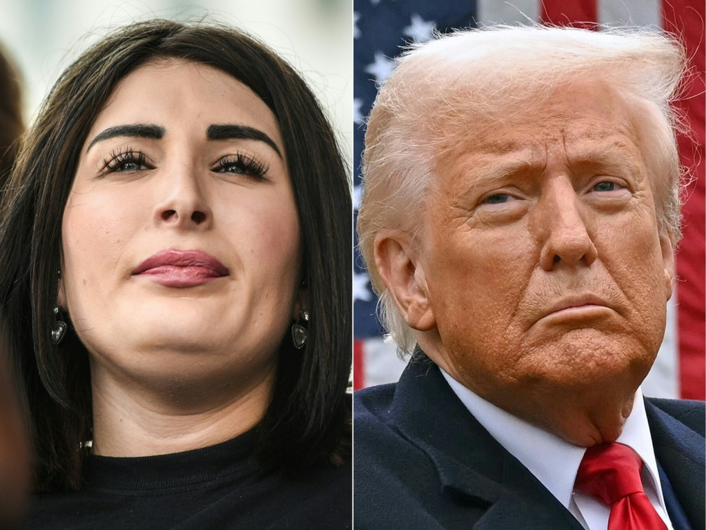  الرئيس الأميركي دونالد ترامب و لورا لومر (أ ف ب)