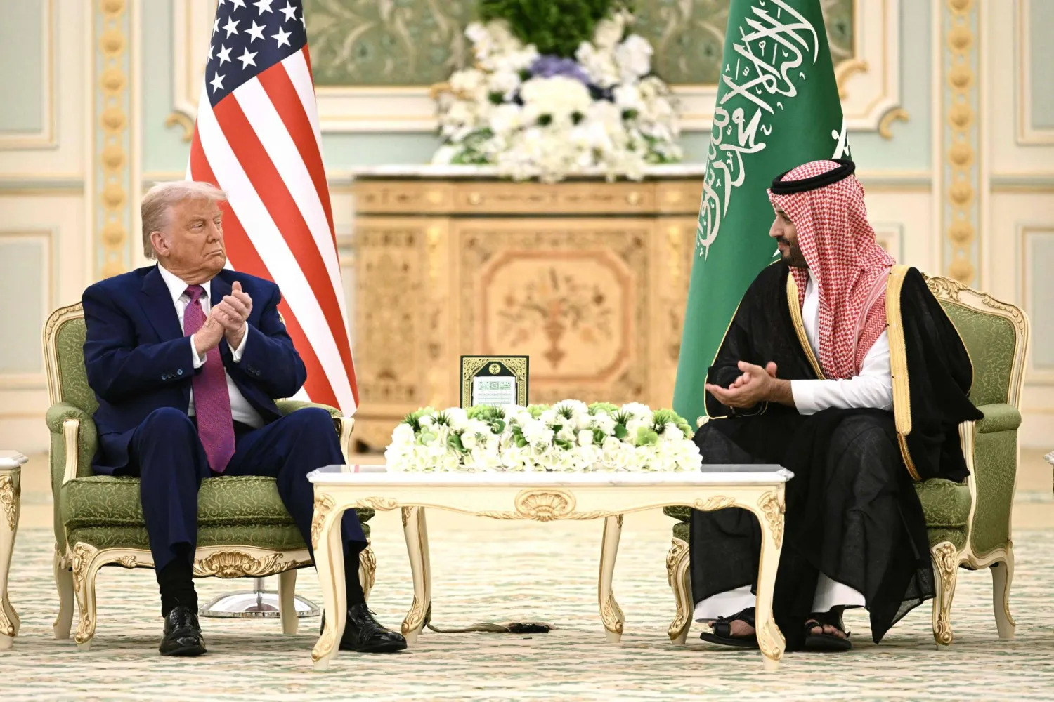  الأمير محمد بن سلمان ولي العهد رئيس مجلس الوزراء السعودي والرئيس الأميركي دونالد ترمب (واس)