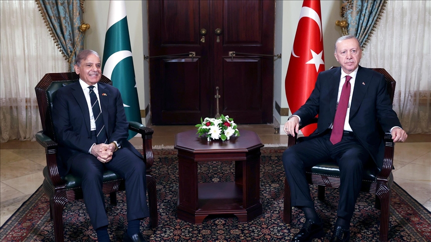 أردوغان وشريف يبحثان العلاقات بين تركيا وباكستان (الأناضول)