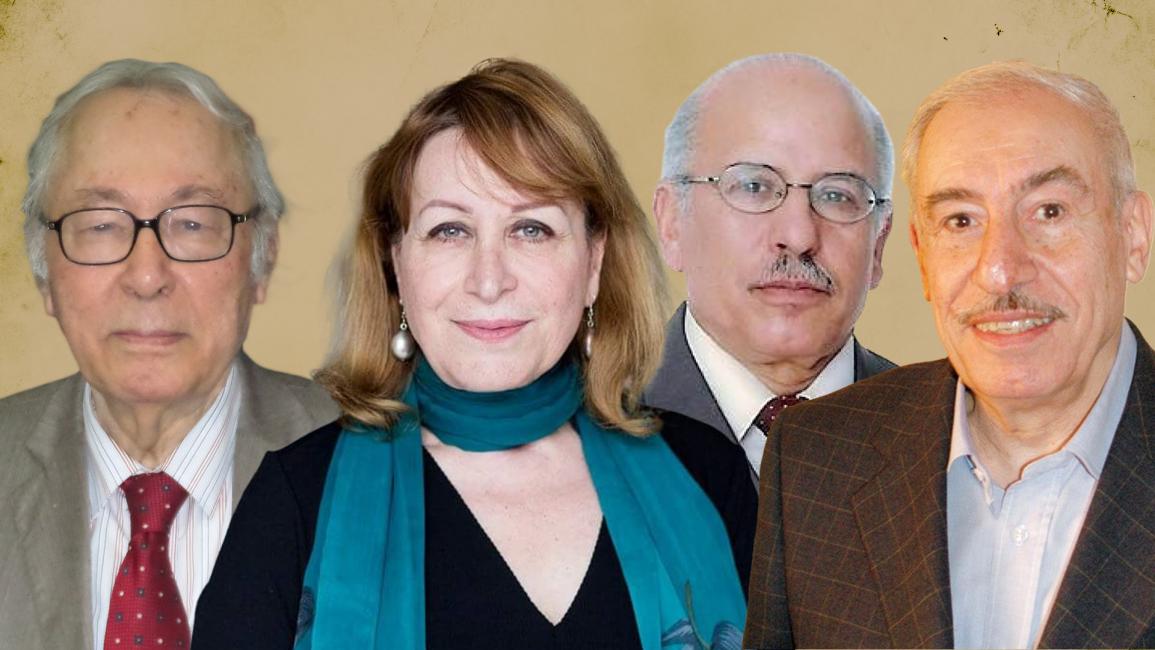 من اليمين: حميد سعيد وحميد لحميداني وإنعام كجه جي وعبد الجليل التميمي (العربي الجديد)