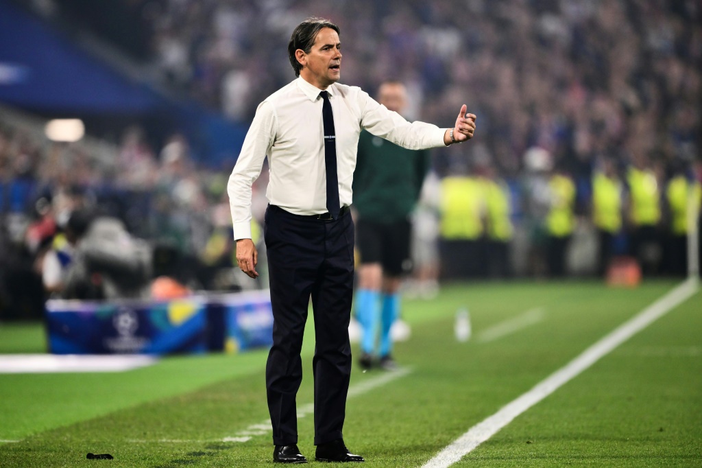 المدرب الإيطالي سيموني إينزاغي خلال نهائي دوري أبطال أوروبا في 31 أيار/مايو 2025 في ميونيخ (أ ف ب)