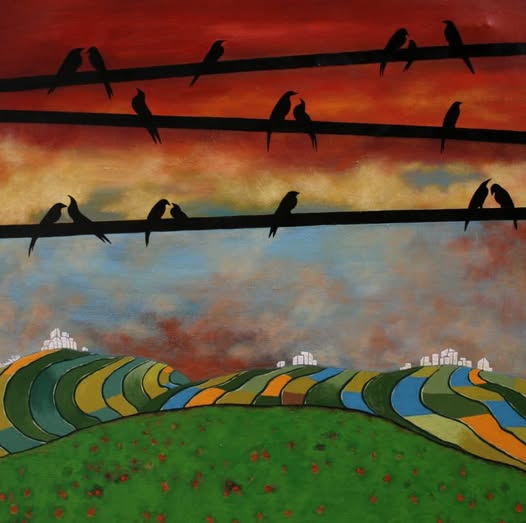 أكريلك على القماش.  100cm x100cm للفنانة  التشكيلية اليمنية آمنة التصيري