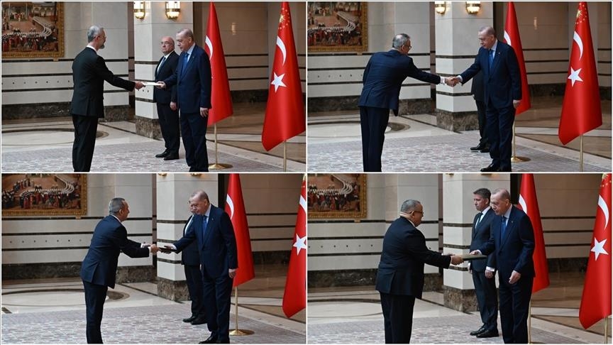 أردوغان يتسلم أوراق اعتماد سفراء 4 دول (الأناضول)