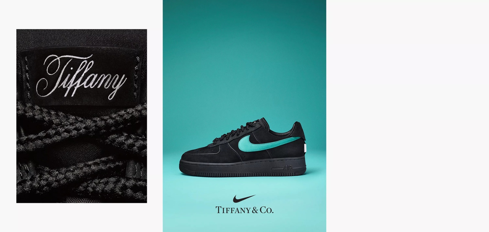 حذاء Airforce 1 بالتعاون مع علامة تيفاني اند كو Tiffany & Co. - المصدر : Tiffany & Co.