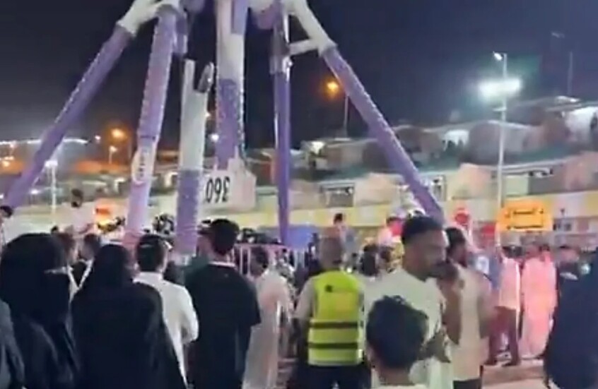 كارثة في أحد ملاهي السعودية (لقطة من فيديو متداول على مواقع التواصل الاجتماعي)