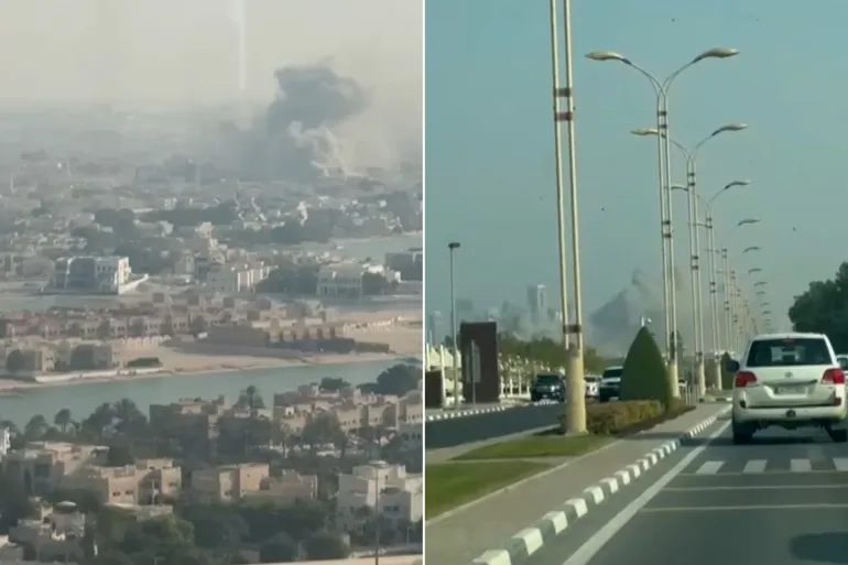 أعمدة الدخان تتصاعد في سماء الدوحة بعد القصف الإسرائيلي (الجزيرة)