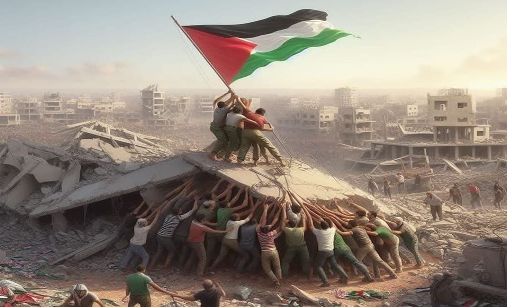 عمل فني متداول عن العدوان الإسرائيلي على غزة