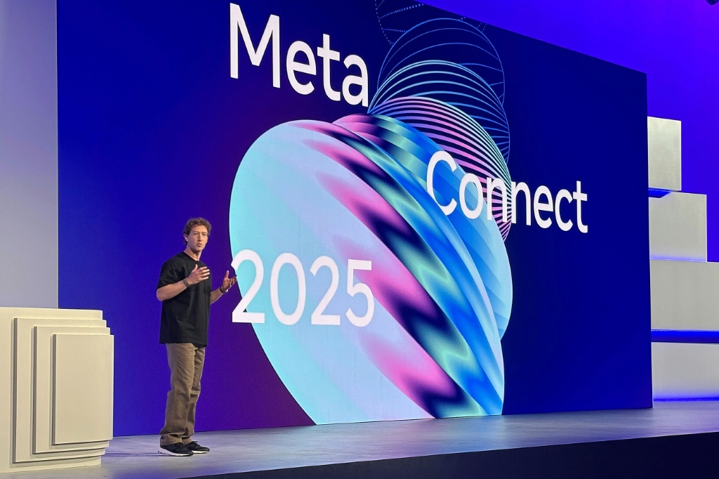 رئيس "ميتا" مارك زاكربرغ في 17 أيلول/سبتمبر 2025 في مؤتمر "ميتا كونيكت" في مينلو بارك بولاية كاليفورنيا الأميركية (أ ف ب)
