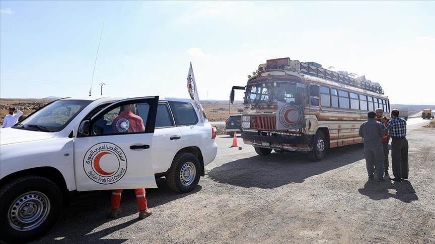 جرت عملية التبادل في بلدة المتونة الواقعة في الريف الشمالي لمحافظة السويداء جنوبي سوريا (الاناضول)