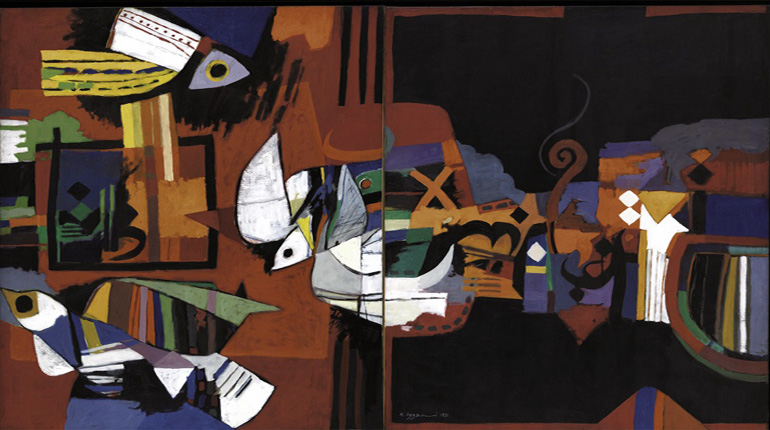 اللوحة المرفقة من الفن التشكيلي العراقي