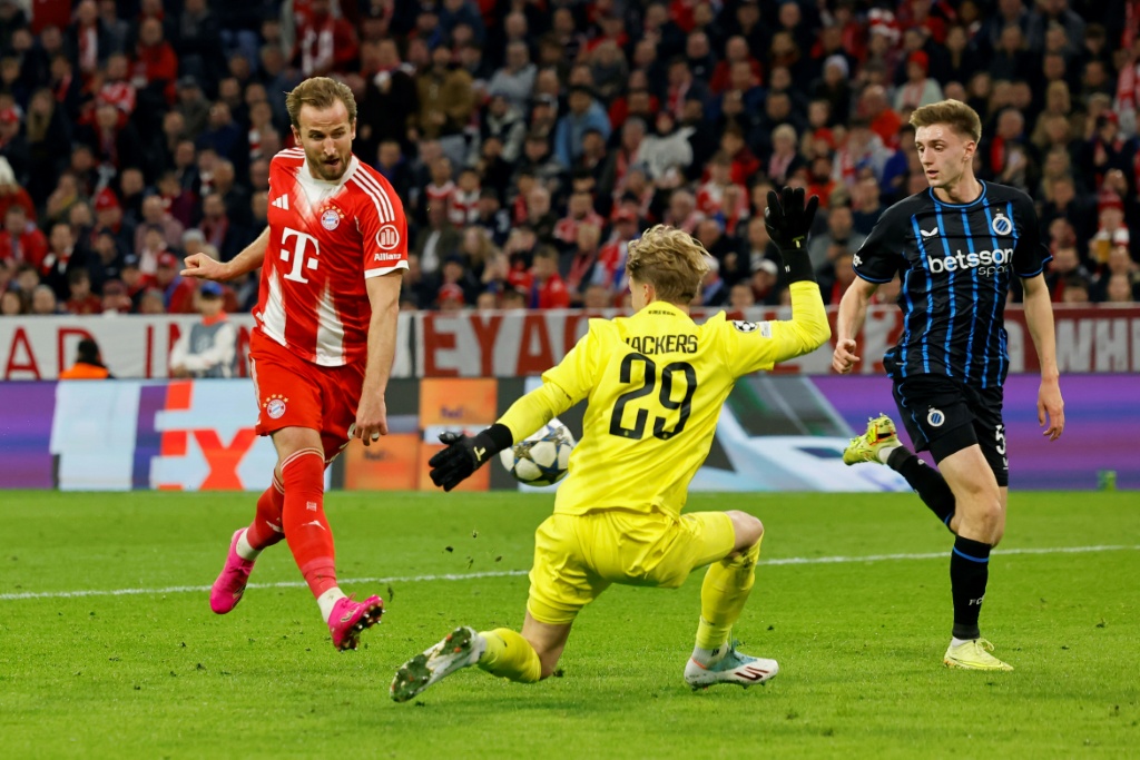 مهاجم بايرن ميونيخ الالماني الدولي الانكليزي خلال المباراة ضد كلوب بروج البلجيكي (3-0) في الجولة الثالثة من مسابقة دوري ابطال اوروبا في ميونيخ في 22 تشرين الأول/أكتوبر 2025 (ا ف ب)