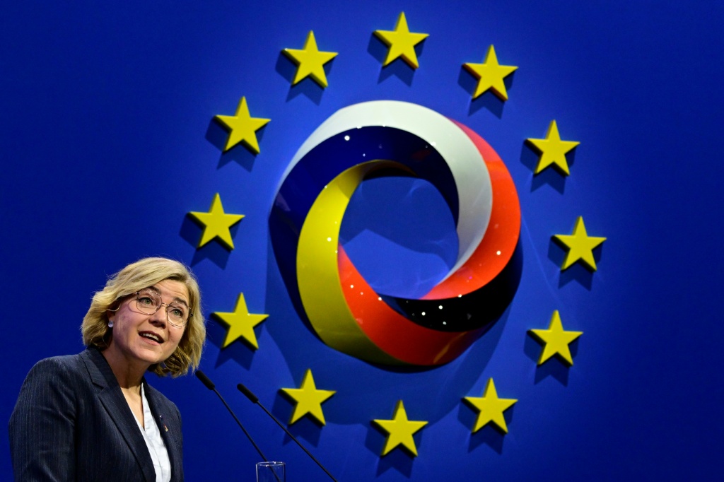 المسؤولة الرقمية للمفوضية الأوروبية هينا فيركونن في قمة برلين الرقمية في 18 تشرين الثاني/نوفمبر 2025 (ا ف ب)
