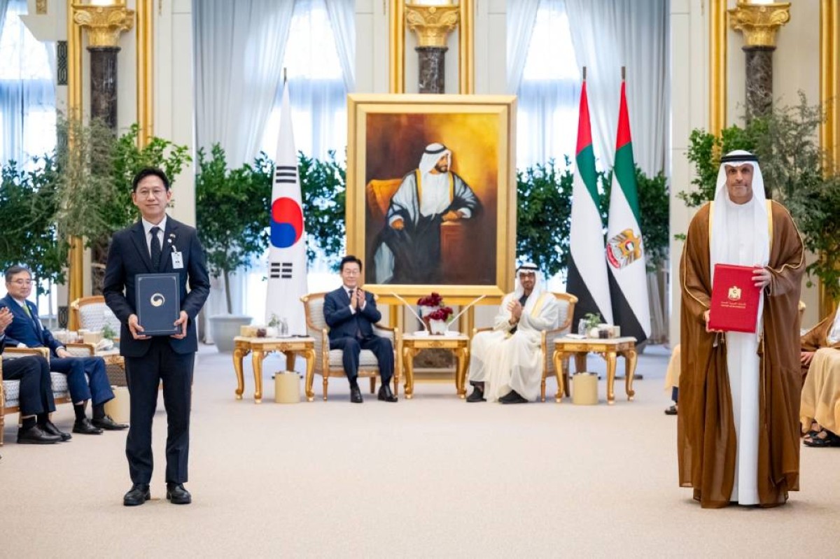 الرئيسان الإماراتي والكوري الجنوبي (وام)