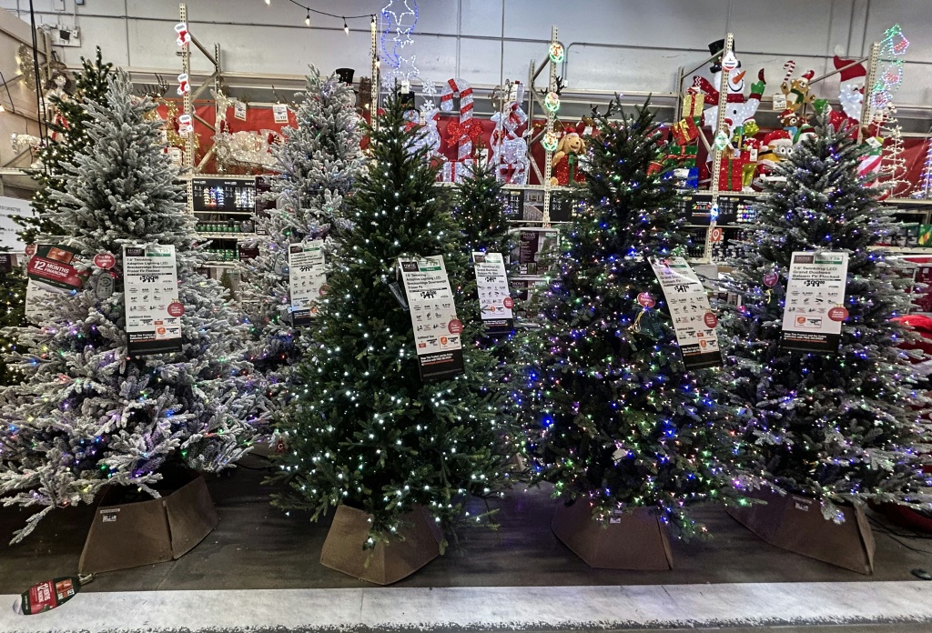  أشجار عيد الميلاد في متجر في هيوستن بتاريخ 18 تشرين الثاني/نوفمبر 2025 (ا ف ب)