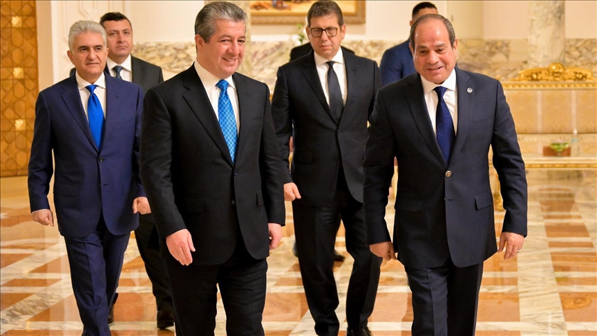 السيسي وبارزاني يبحثان التعاون الاقتصادي بين مصر وإقليم شمال العراق (الأناضول)