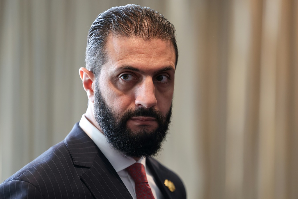 الرئيس السوري الانتقالي أحمد الشرع في مقر الأمم المتحدة في مدينة نيويورك في 24 أيلول/سبتمبر 2025 (ا ف ب)