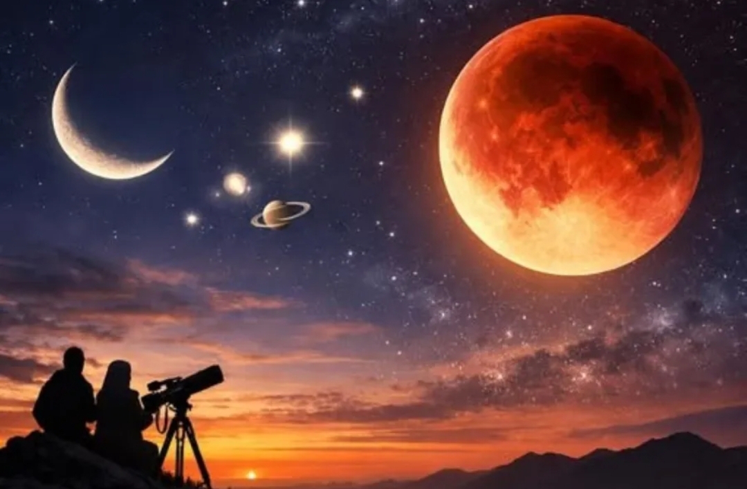 ظواهر فلكية متنوعة في شهر رمضان - الصورة من حساب فلكية جدة على (فيسبوك)