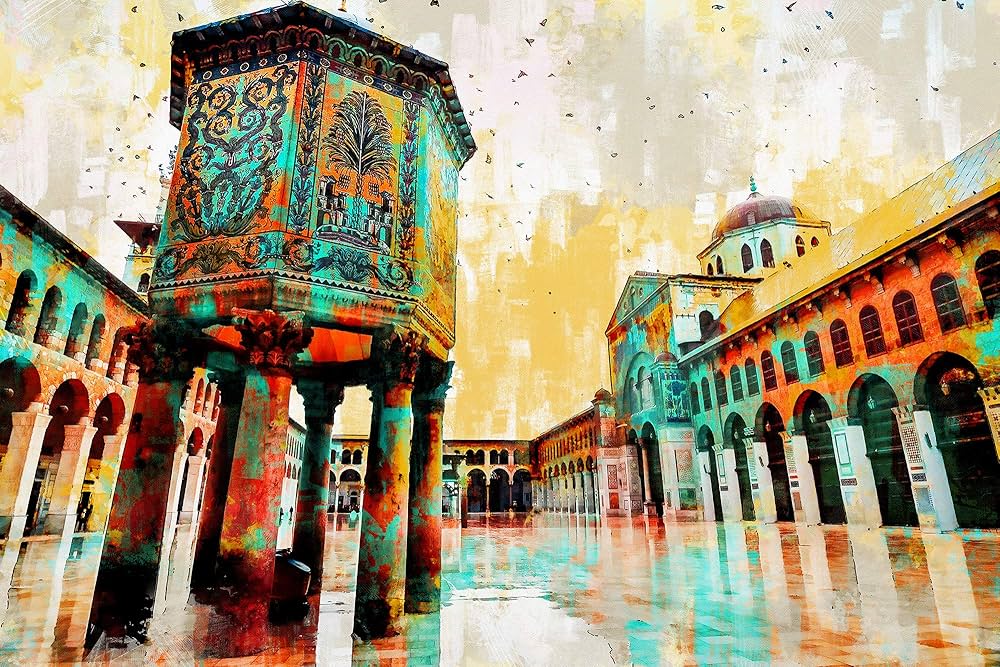 لوحة عن دمشق - تواصل اجتماعي