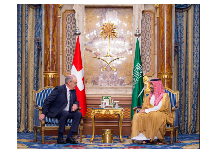 ولي العهد السعودي يستعرض أوجه التعاون مع رئيس الاتحاد السويسري (واس)