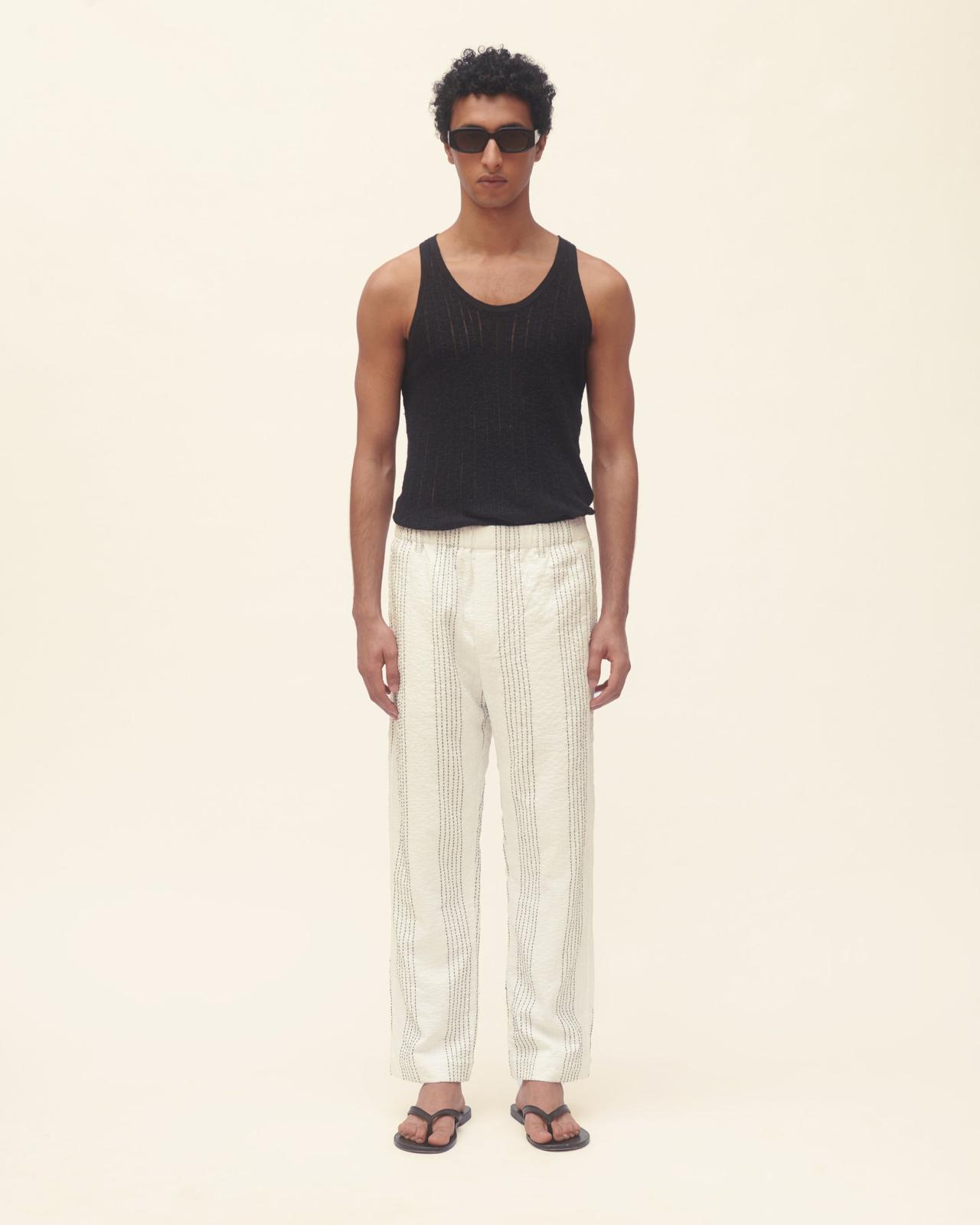 سروال مخطط بنمط Pyjama من Bode - المصدر : Bode