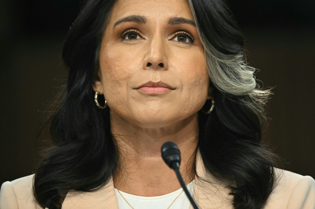 تولسي غابارد خلال جلسة مساءلة أمام لجنة الاستخبارات في مجلس الشيوخ في 25 آذار/مارس 2025 (ا ف ب)
