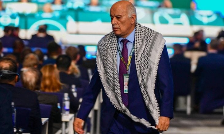 رئيس الاتحاد الفلسطيني لكرة القدم جبريل الرجوب (أ ف ب)