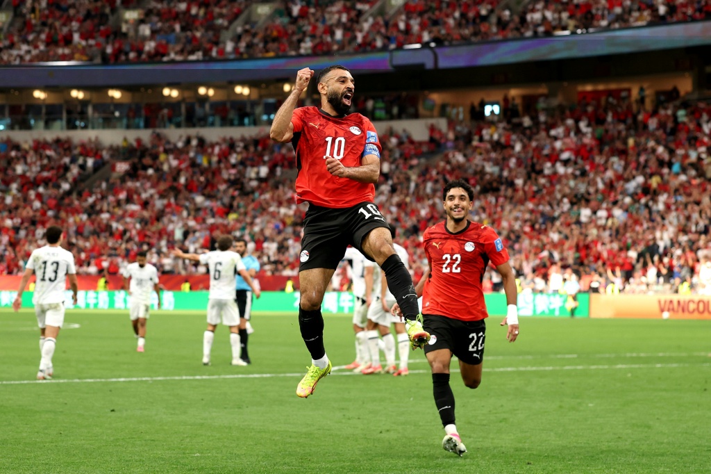 المصري محمد صلاح يحتفل بالتسجيل في مرمى نيوزيلندا خلال مونديال 2026. فانكوفر، كولومبيا البريطانية، في 21 حزيران/يونيو 2026 (ا ف ب)