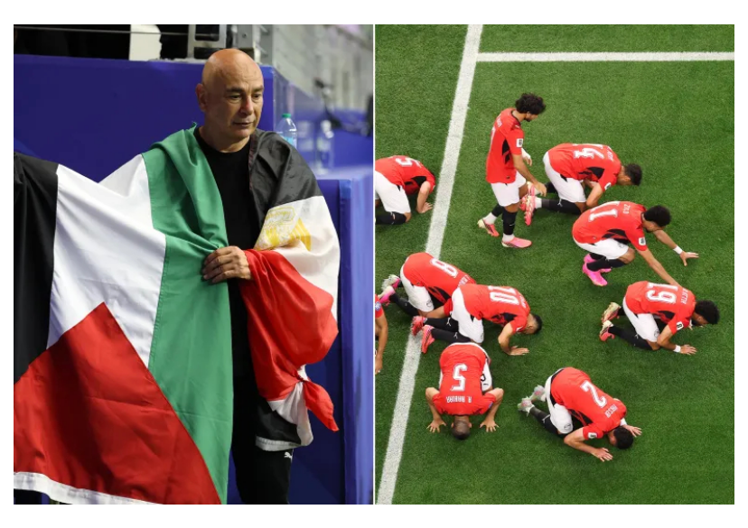 مدرب المنتخب المصري حسام حسن أهدى الفوز للشعبين المصري والفلسطيني (أ ف ب - غيتي)