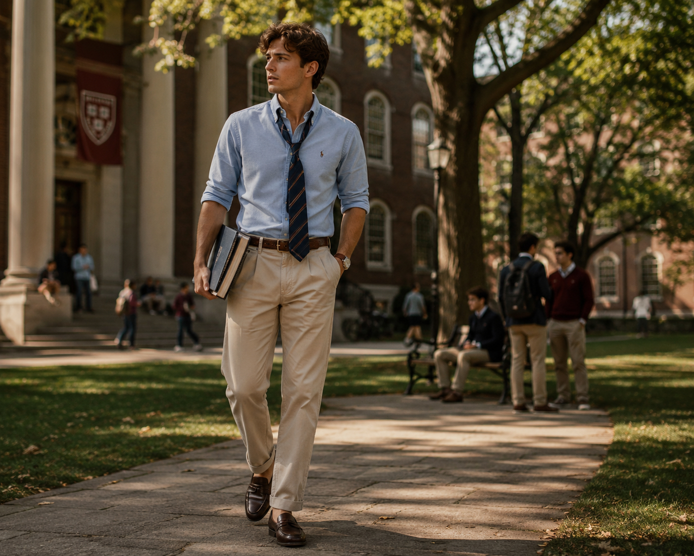 ثلاثية صنعت هوية أسلوب &laquo;آيفي ليج&raquo; وأرست قواعد أناقة الـ&laquo;Preppy&raquo; - المصدر: AI